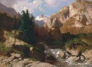 Mountain Torrent oil on canvas painting by Alexandre Calame, about 1850-60 Alexandre Calame